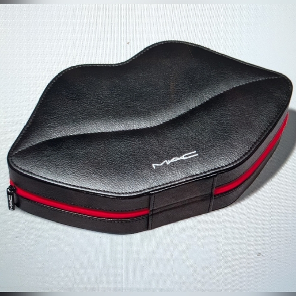 MAC Cosmetics Handbags - MAC Cosmetics Lip-Shaped Black and Red Vanity Box